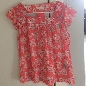 Pink Floral Sheer Top